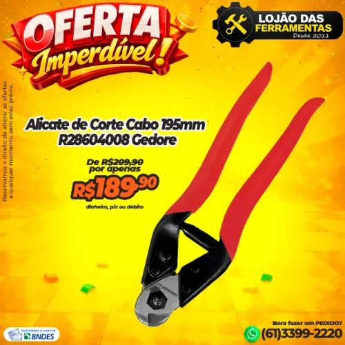 Alicate de Corte Cabo 195mm R28604008 Gedore