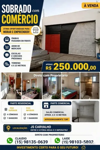 Vendo sobrado ótima oportunidade