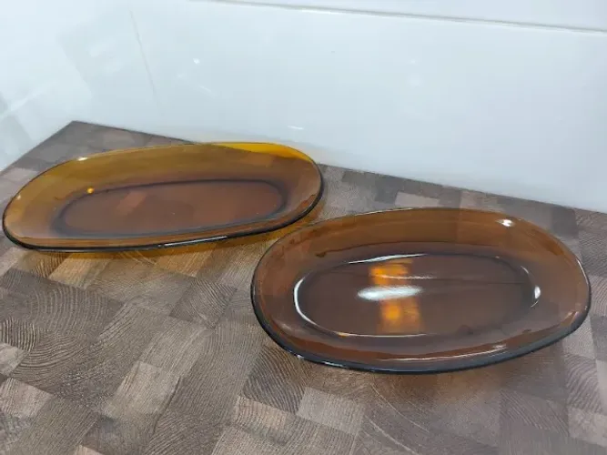 Kit 2 Antigas Travessas Duralex tamanho Grande Oval e Comprido Vintage