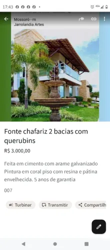 Fonte chafariz em cimento 