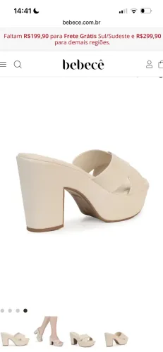 Tamanco Feminino Meia Pata Salto Grosso Bebecê Off White