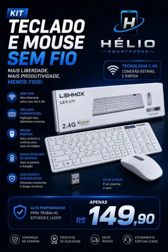 Kit teclado e mouse sem fio