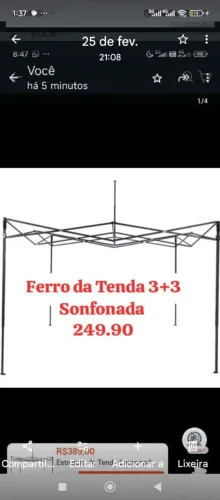 Estrutura de ferro graqueadai da tenda 3+3