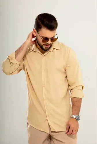 Camisa social masculina linho 