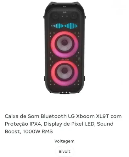 Caixa de som LG Xboom 1000W RMS