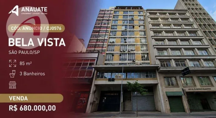 CONJUNTO COM 85 M² LOCALIZADO NA AV. BRIG. LUÍS ANTÔNIO - BELA VISTA