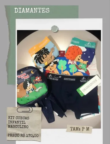Kit cuecas infantil