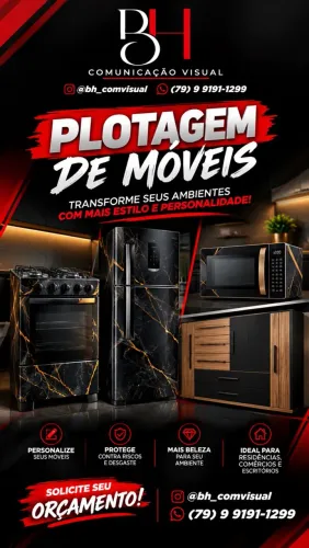 Plotagem e envelopamento de móveis e eletrodomésticos