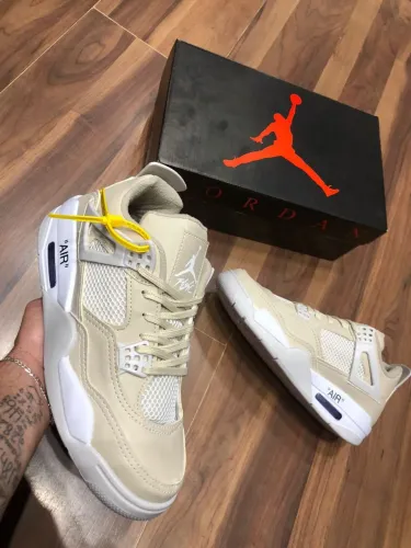 Tênis Jordan 4 Retro Grey Taupe Haze Estilo Off White (38 Ao 43)