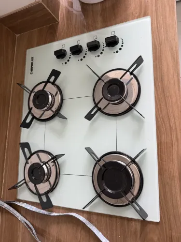 Cooktop 4 Bocas Chamalux GLP 64 Cor: Branco: Bivolt 