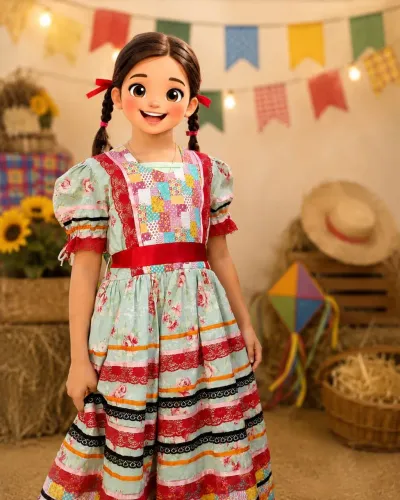 Vestido de festa junina infantil