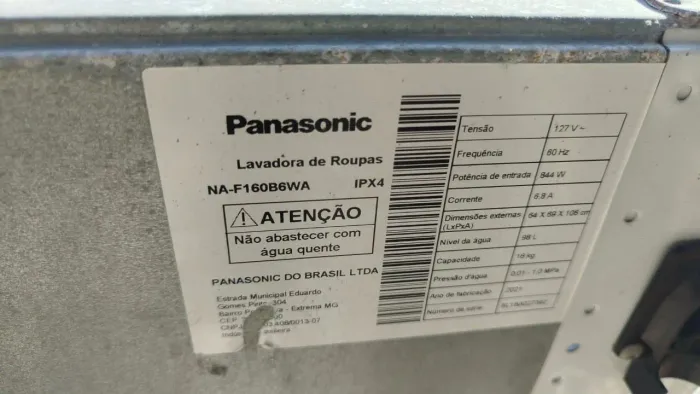 Peças da máquina 16kg Panasonic!