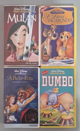 Kit Lote 8 Fitas VHS Desenhos Disney Originais