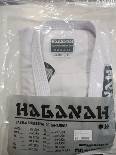 Kimono Jiu-jitsu Haganah Trançado Branco Adulto
