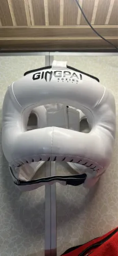 Capacete Protetor De Cabeça Boxe Muay Thai MMA Gingpai Branco