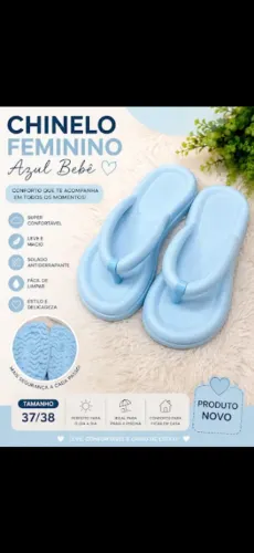 CHINELO FEMININO AZUL BEBÊ