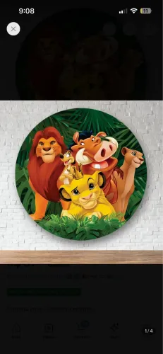 Capa painel redondo rei leão