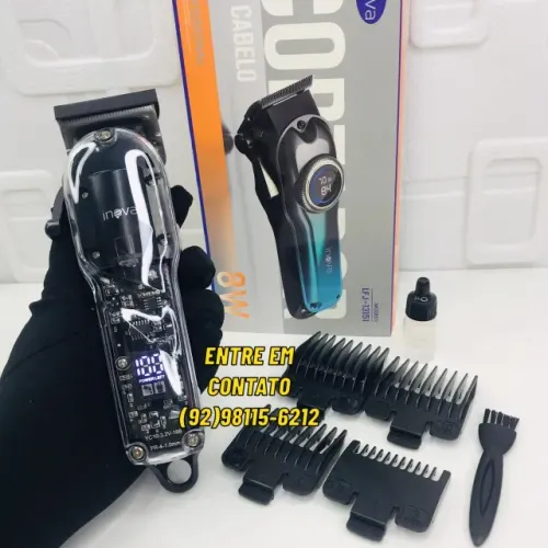 Máquina de Cortar e Aparar Barba Profissional sem Fio Recarregável