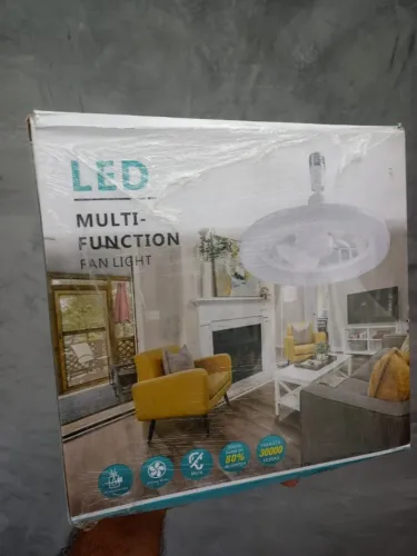 Lâmpada De Ventilador Teto Luz Led Ajustável e Controle c Bocal E27 30w Luz Branca