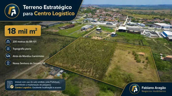 Terreno Comercial e Logístico - 18.000 m², a 200 metros da BR-101 em Socorro