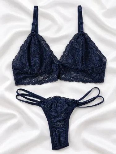 Lingerie Com Forro Em Renda E Tiras