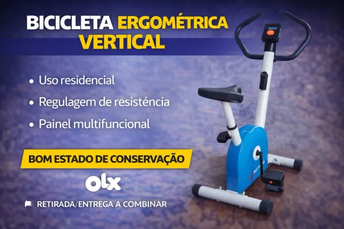Bicicleta Ergométrica Vertical - Azul | Ótimo Estado