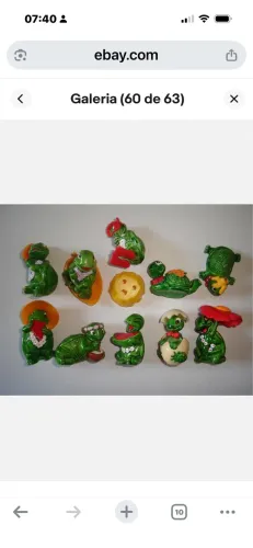 Coleção Completa Kinder Ovo Tartarugas - Miniaturas Antigas - Raras