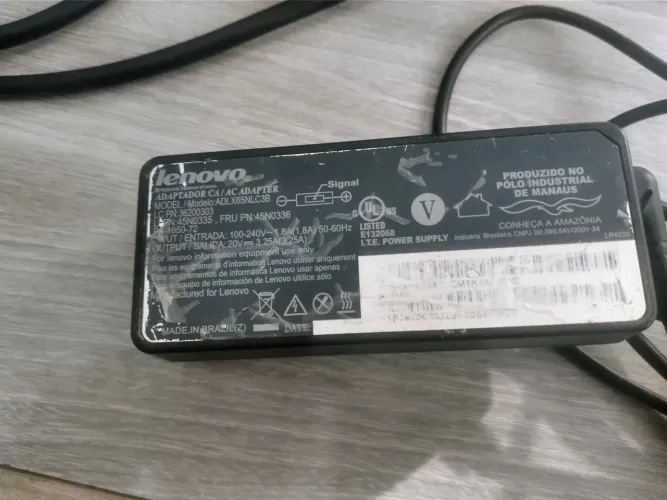 FONTE CARREGADOR ORIGINAL LENOVO 20V 3.25A G40 G50 G70 Z50-70 Z50-Z75