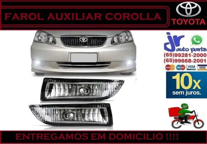 Par Farol de Milha Auxiliar Corolla 2003 /04 Neblina