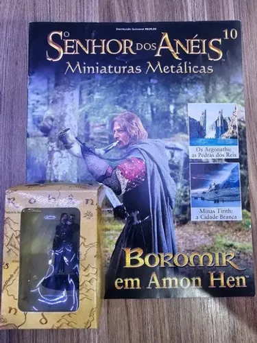 Miniatura Boromir 10 Senhor dos Aneis Eaglemoss na caixa com revista - leia o anuncio
