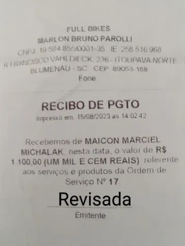 TSW RIDE ARO 29 TAMANHO 17 24 VELOCIDADES