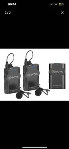 Microfone lapela sem fio boya 2 transmissores