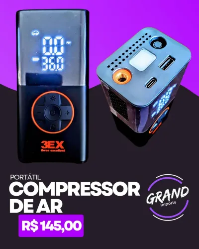 Compressor de Ar Recarregável Portátil