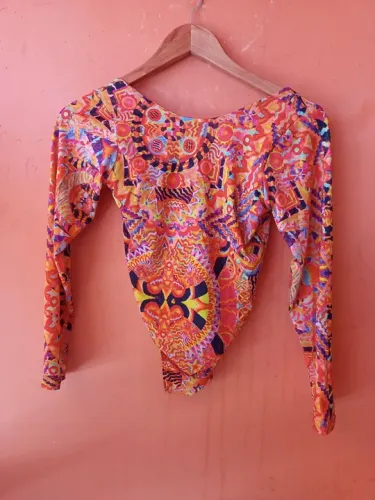 Body de manga comprida estampado