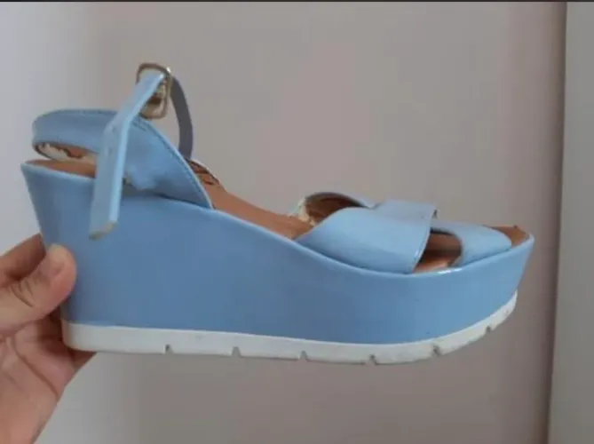 Sandália Plataforma Azul 36