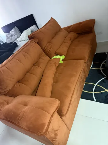 Sofá Retrátil e Reclinável Molas Ensacadas 2,50m  Suede Terracota