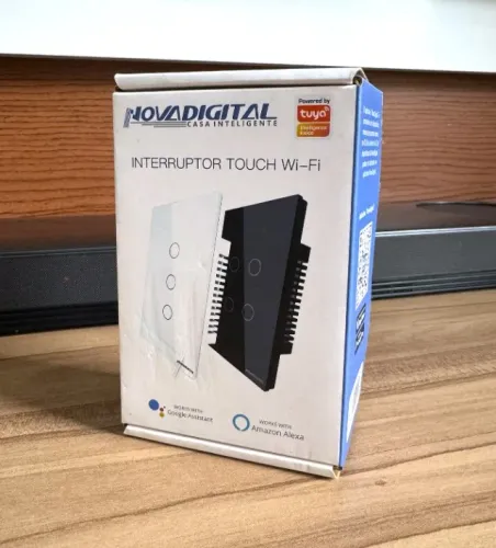 Interruptor Inteligente Touch Wi-Fi + RF Nova Digital Branco -1 Tecla - Alexa/Google