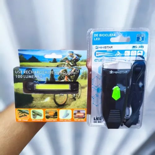 Farol de Bicicleta Recarregável USB -