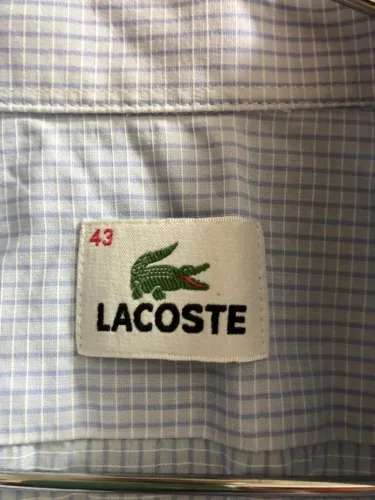 Camisa Lacoste Xadrez Azul - Tamanho 43