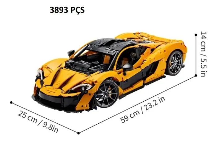 Legonérico Mclaren P1 Technic com 3893 Peças para montar (59 Cm) compatível Lego #42172