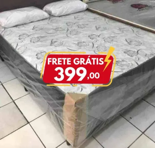 Cama box com colchão conjugado, novas direto da fábrica, frete grátis