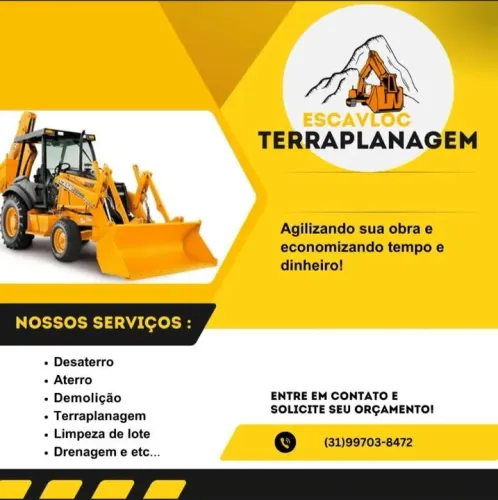 Serviços com retro escavadeira
