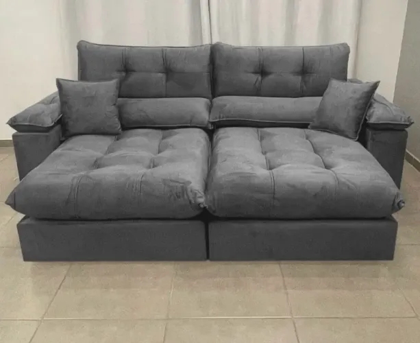 Sofá Retrátil Reclinável 2,50m Ferrari Molas Ensacadas p98