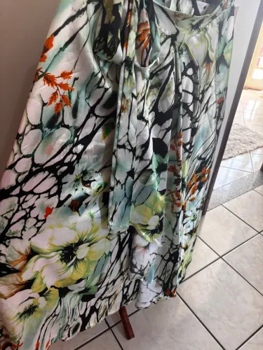 Saia longa estampada floral