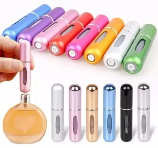 Mini frascos vaporizadores (porta perfume) recarregáveis, de bolso (5ml)