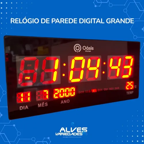 Relógio Digital de Parede Grande OIH-6201