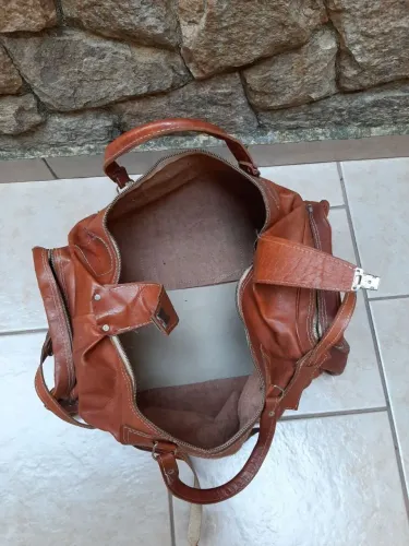 Bolsa de couro marrom vintage