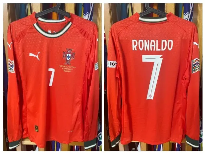 Camisa Portugal 2024/2025 CR7 Cristiano Ronaldo Man Longa Authentic Final Nations League
