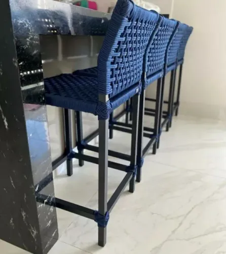 BANQUETA CLASSICK AZUL EM CORDA NÁUTICA (UNIDADE)