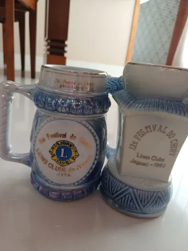 PORCELANA MONTE SIAO. Canecas de Chopp , Jaguari-RS.  Lote c 2. Antiguidade 